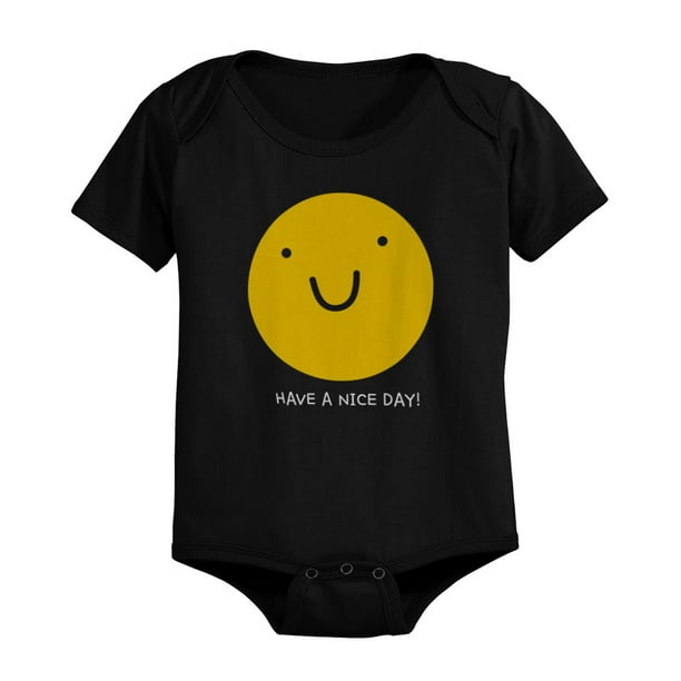 NEWBABY Happy Smiley Face Emoticon Unisex Baby Short Sleeves Romper Bodysuit For 0-24m Baby 